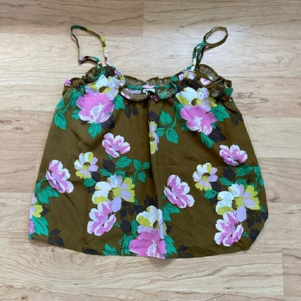 NWOT Aerie Green floral cami tank top